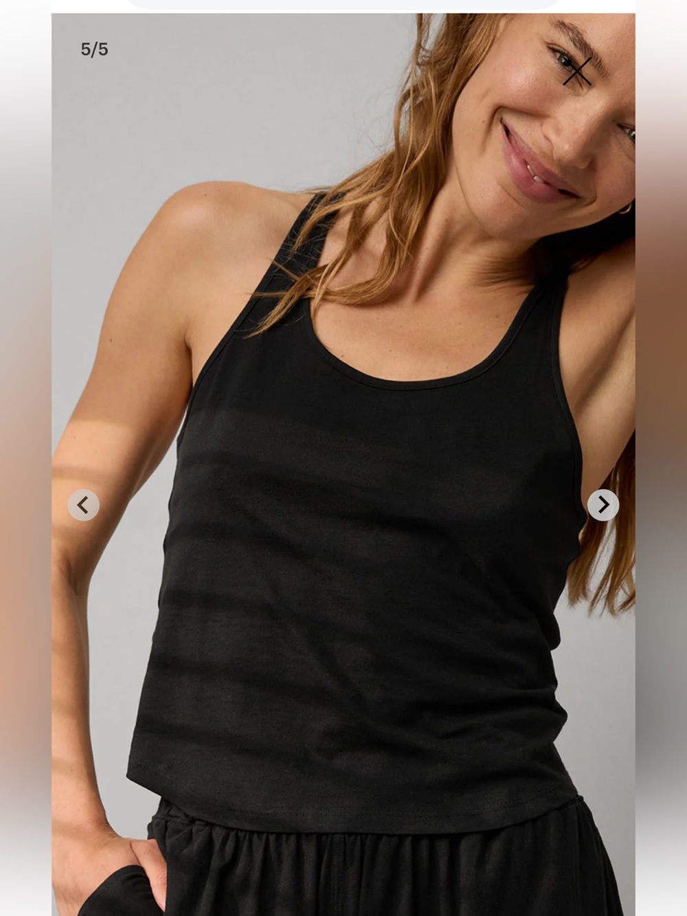 Lunya Organic Pima Curved Hem Tank Black XS